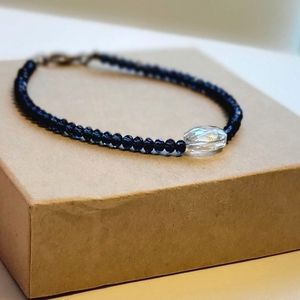 Minimalist faceted beaded stacking bracelet
